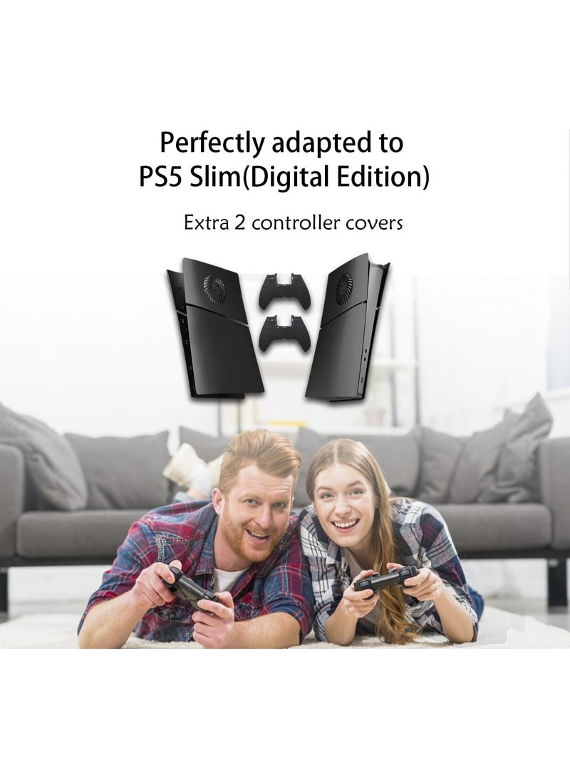 PS5 Slim Faceplate (الإصدار الرقمي) - قشرة ABS الوقائية مع تبديد الحرارة ، سطح ماتي مقاوم للخدش ، سهولة التركيب ، ويتضمن غطاء وحدة التحكم السيليكون - Image 4